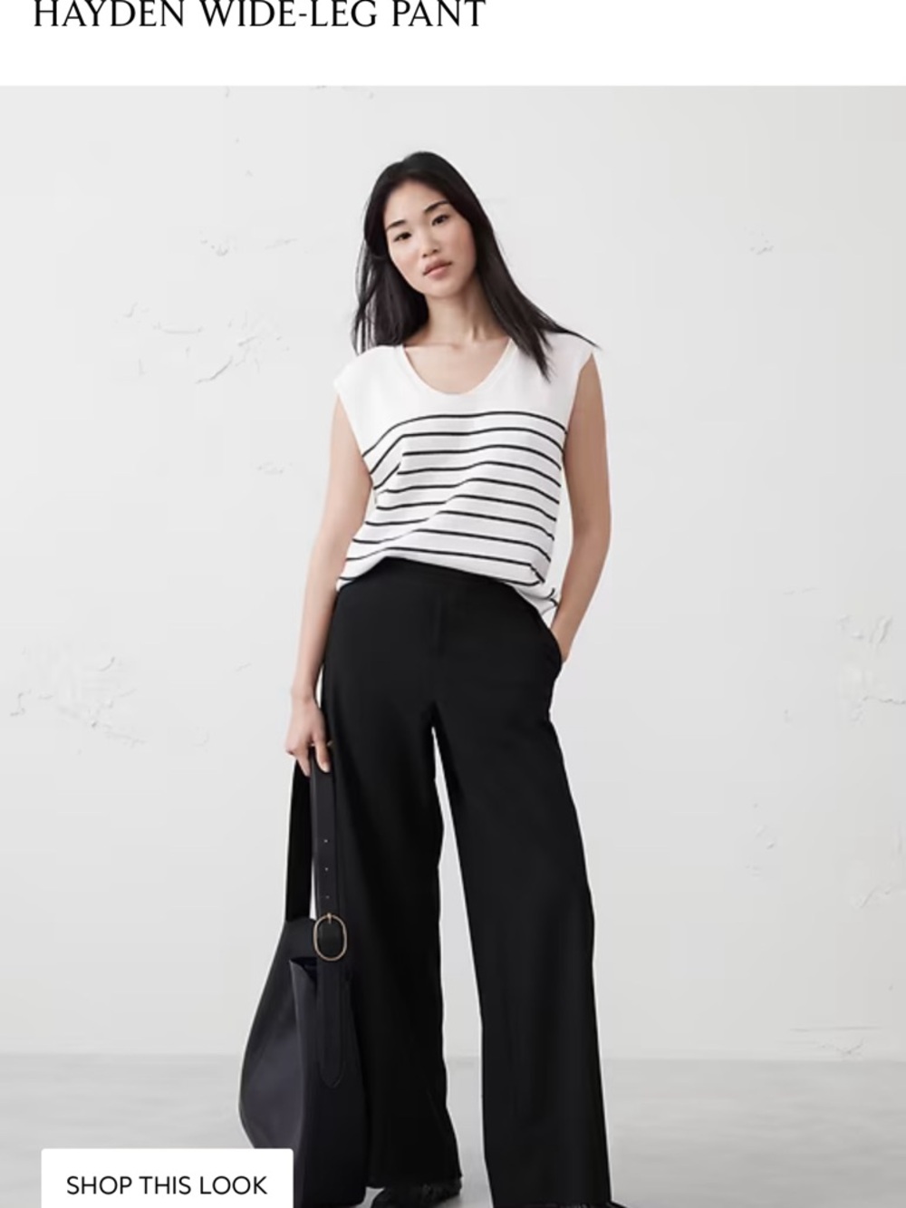 Banana Republic Hayden Black Wide-Leg Pants